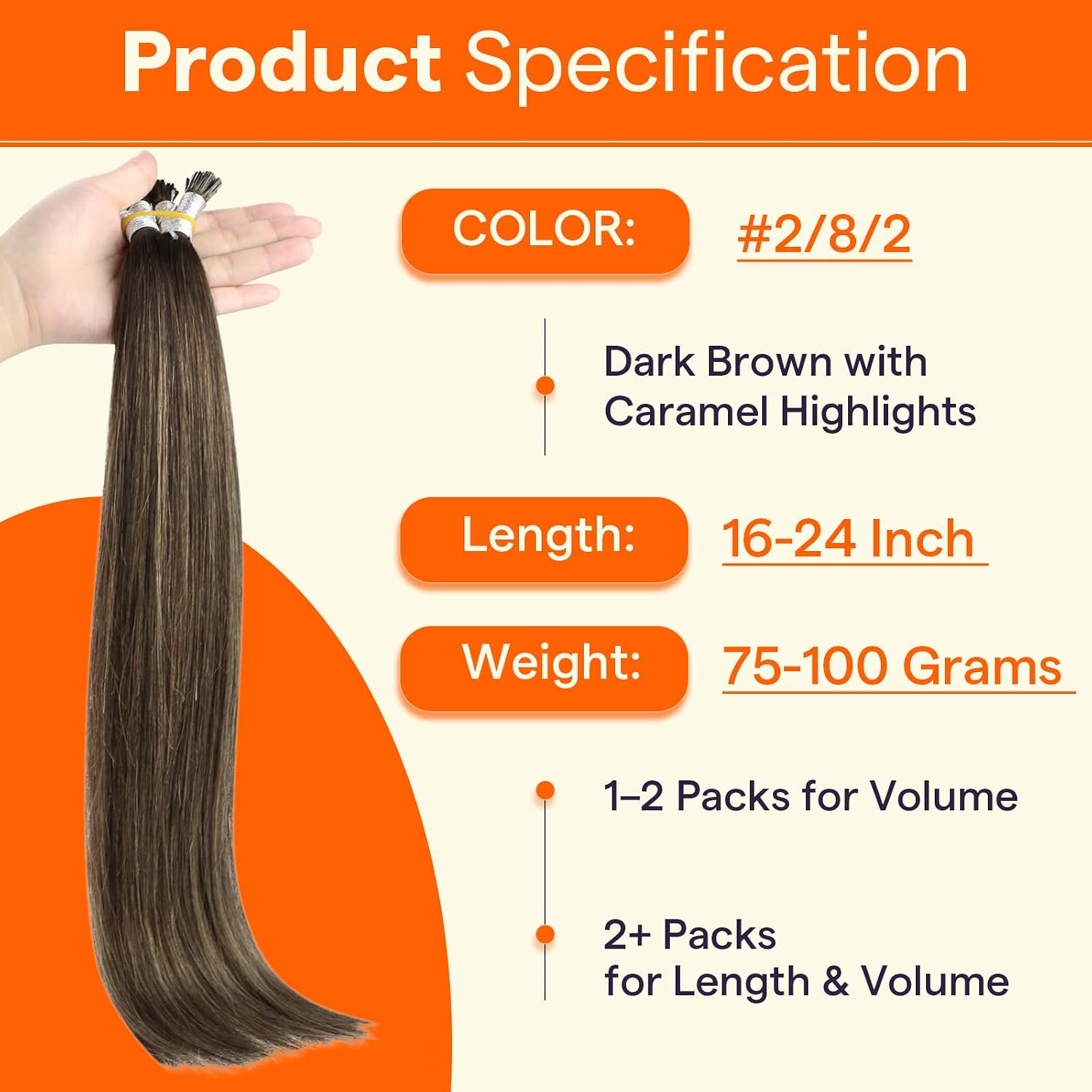 Full Shine Itip Human Hair Extensions. Balayage Brown 22 Inch 100g 100s | Keratin Stick Tips. for Thin Hair Add Seamless Length. Silky Straight Movement. Dark Brown Ash Blonde Balayage. Everyday Wear