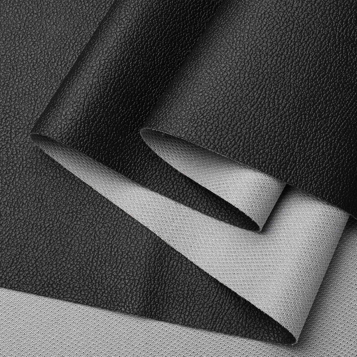 K-Musculo Vinyl Fabric. Marine Faux Leather Upholstery. for Upholstery Crafts. DIY Sewings. Sofa. Handbag. Earrings. Packed in Rolls.No creases (Black 54'' X 180'' inch 5Yd)