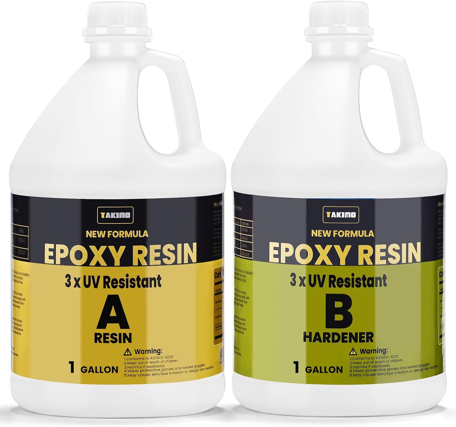 TAKIMO 2 Gallon 3×UV Resistant Resin Kit.No Bubble & Crystal Clear Epoxy Resin for Coating. Casting. Table Top.DIY. Bar Top. River Tables. Resin Art. Wood with High Gloss Finish