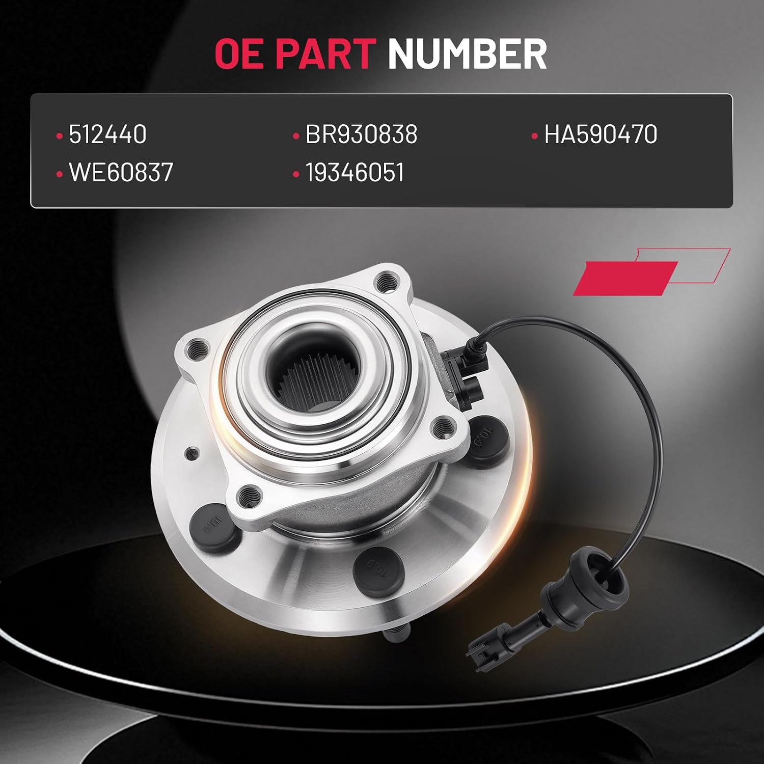 512440 2PCS BDFHYK Wheel Bearing and Hub Rear Compatible with Chevrolet Equinox 2010-2017 2.4L L4 Compatible with Chevrolet Equinox 2010-2012 3.0L V6