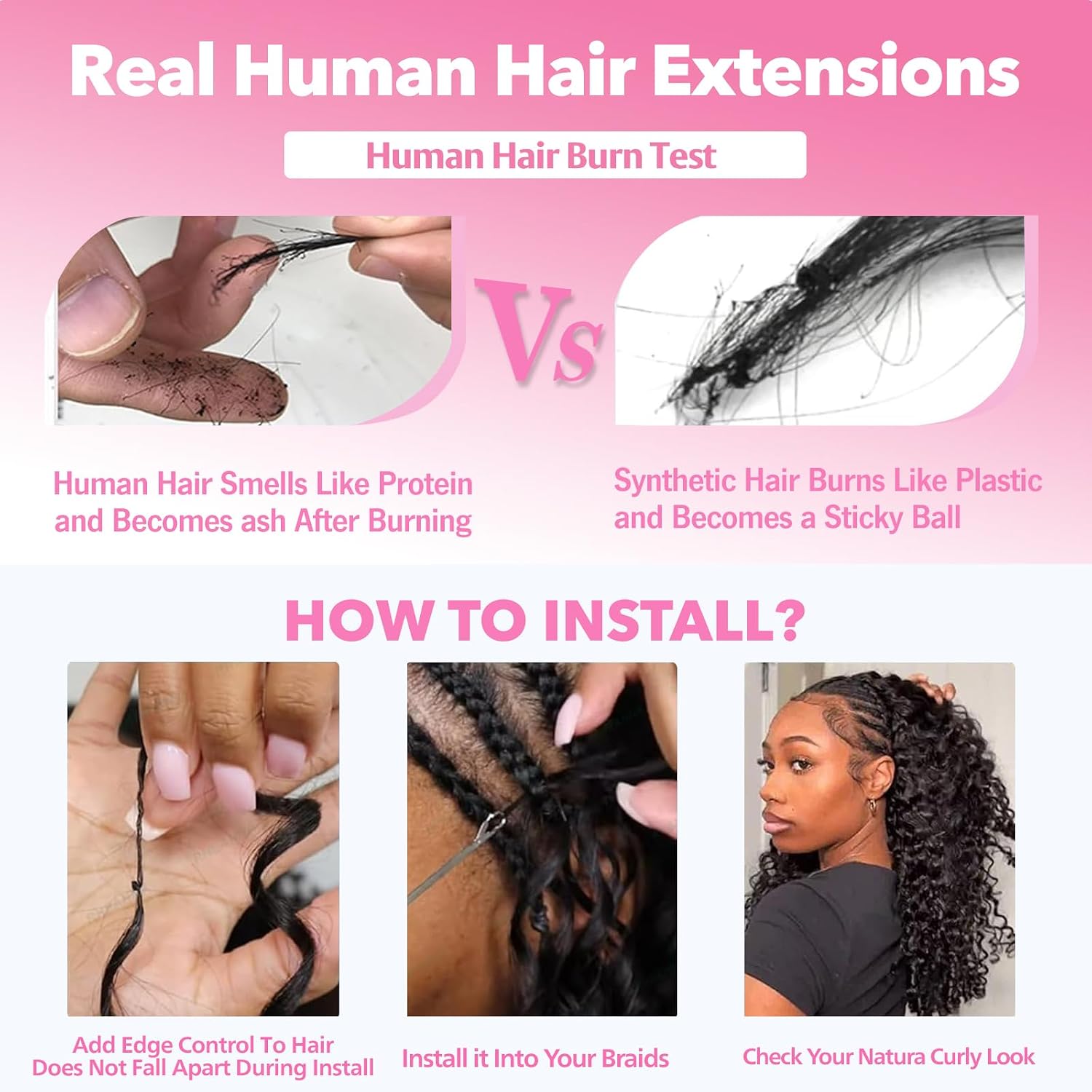 Burmese Curly Crochet Human Hair 20 Inch 120g Pre-Separated Feather Crochet Human Hair Premium Reusable Bundles Human Hair Extensions Natural Color