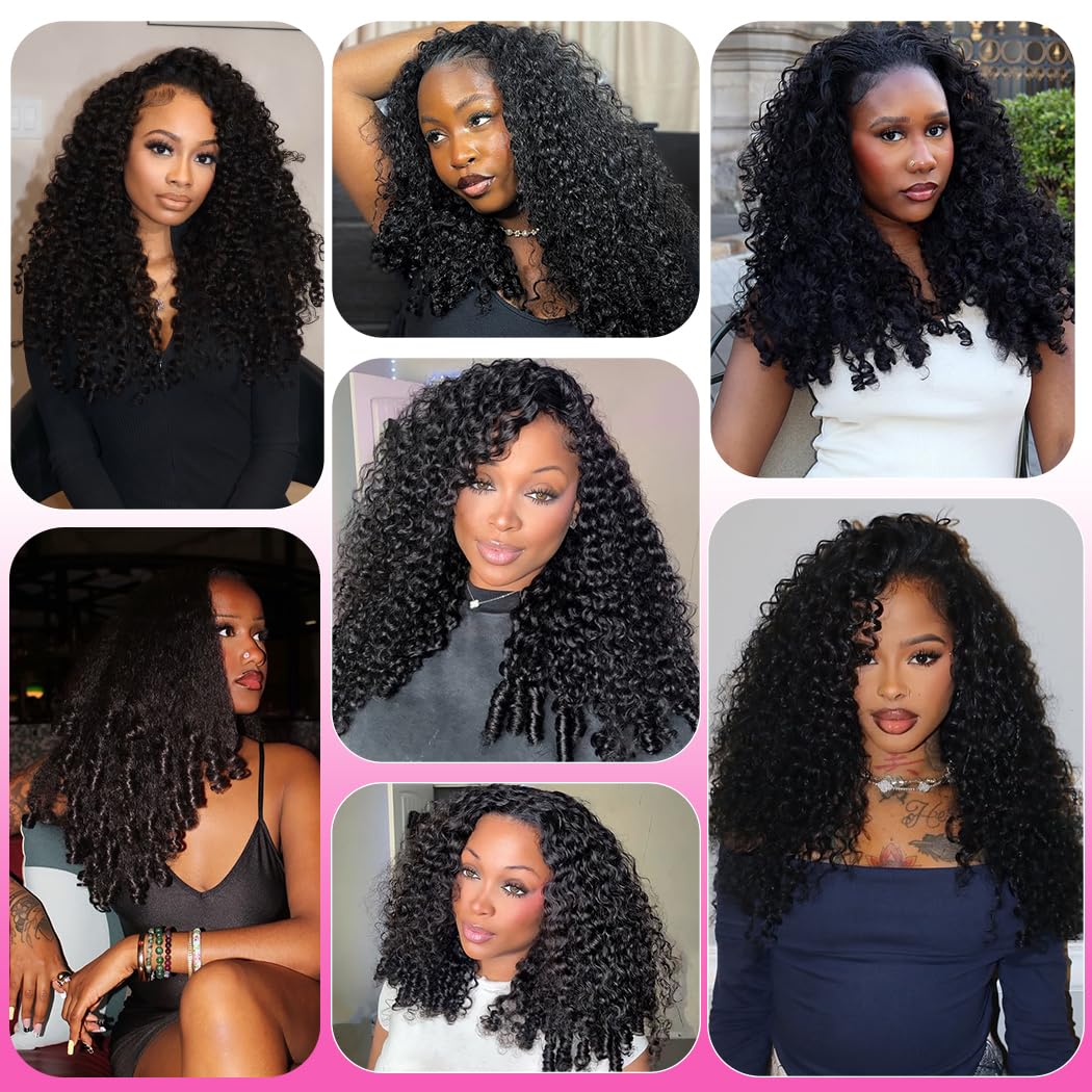 Blomas Burmese Curly Half Wig Human Hair for Women Curly Half Wig Human Hair with Drawstring Friendly for Beginner 24 Inch Wear and Go Glueless Wigs Human Hair with Spiral Curls End 180 Density