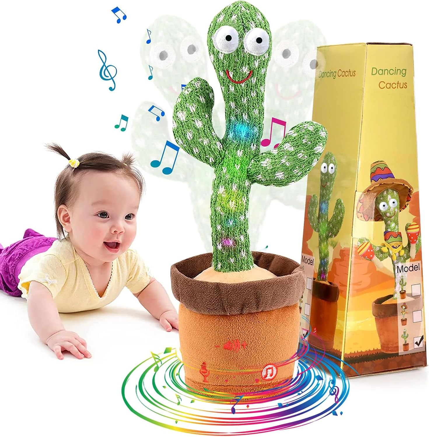 Dancing Talking Cactus Toy for Baby Boys Girls Toys. Adjustable Volume Dancing Cactus Toy Singing Mimicking Recording Repeating What You Say with LED English Sing Talking 15 Second Voice Recorder | Adjustable Volume. Mimicking Recording Repeating What You Say. LED English Singing. 15 Second Voice Recorder