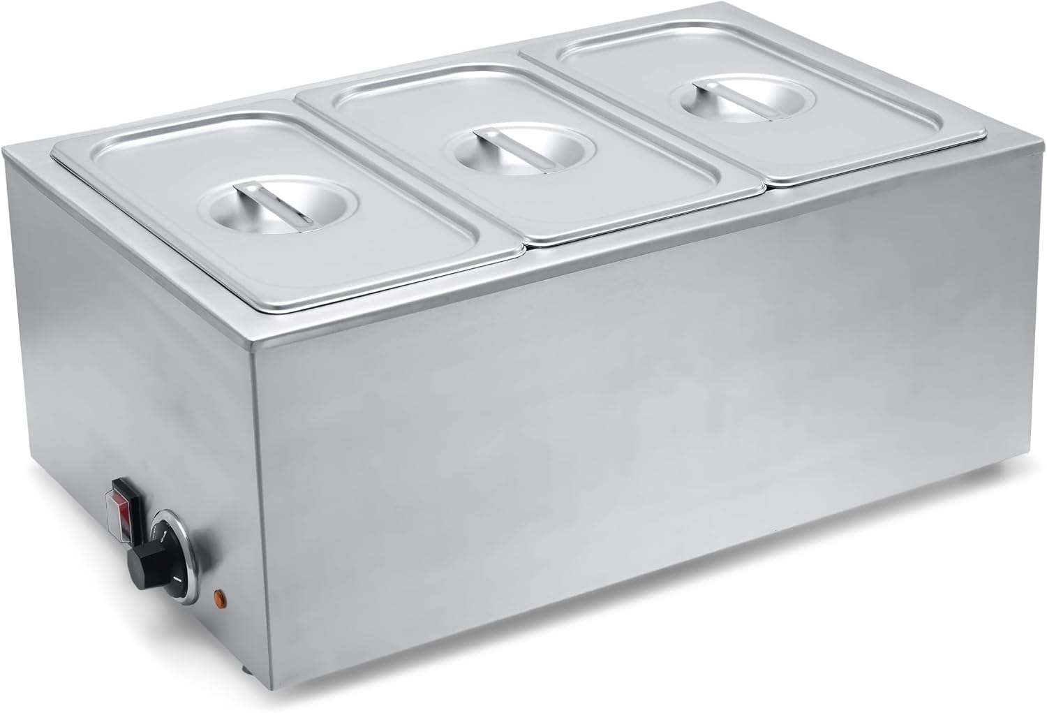 SYBO Commercial Food Warmer. Stainless Steel Bain Marie Steam Table | Easy to Clean. For Buffet Catering and Restaurants. ETL. CE ROHS Certified. 3 Sections