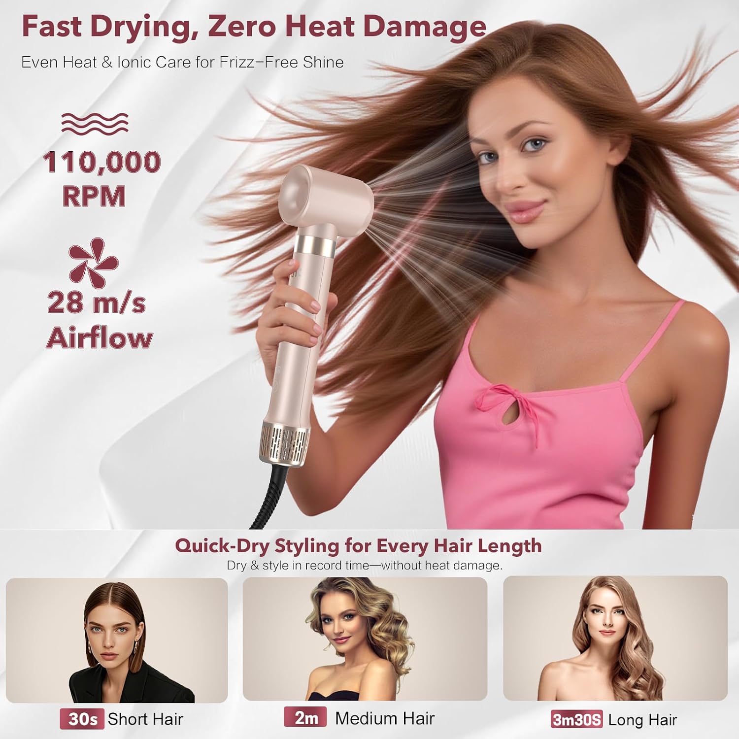 Mythsight StyleVibe 6-in-1 Air Styler with Hair Dryer & Auto-Wrap Curl L/R | Blow Dryer Brush. Thermal Brush and Straightener Brush For Fast Drying. Curls. Volumizing. Smooth Blowouts and Frizz Control