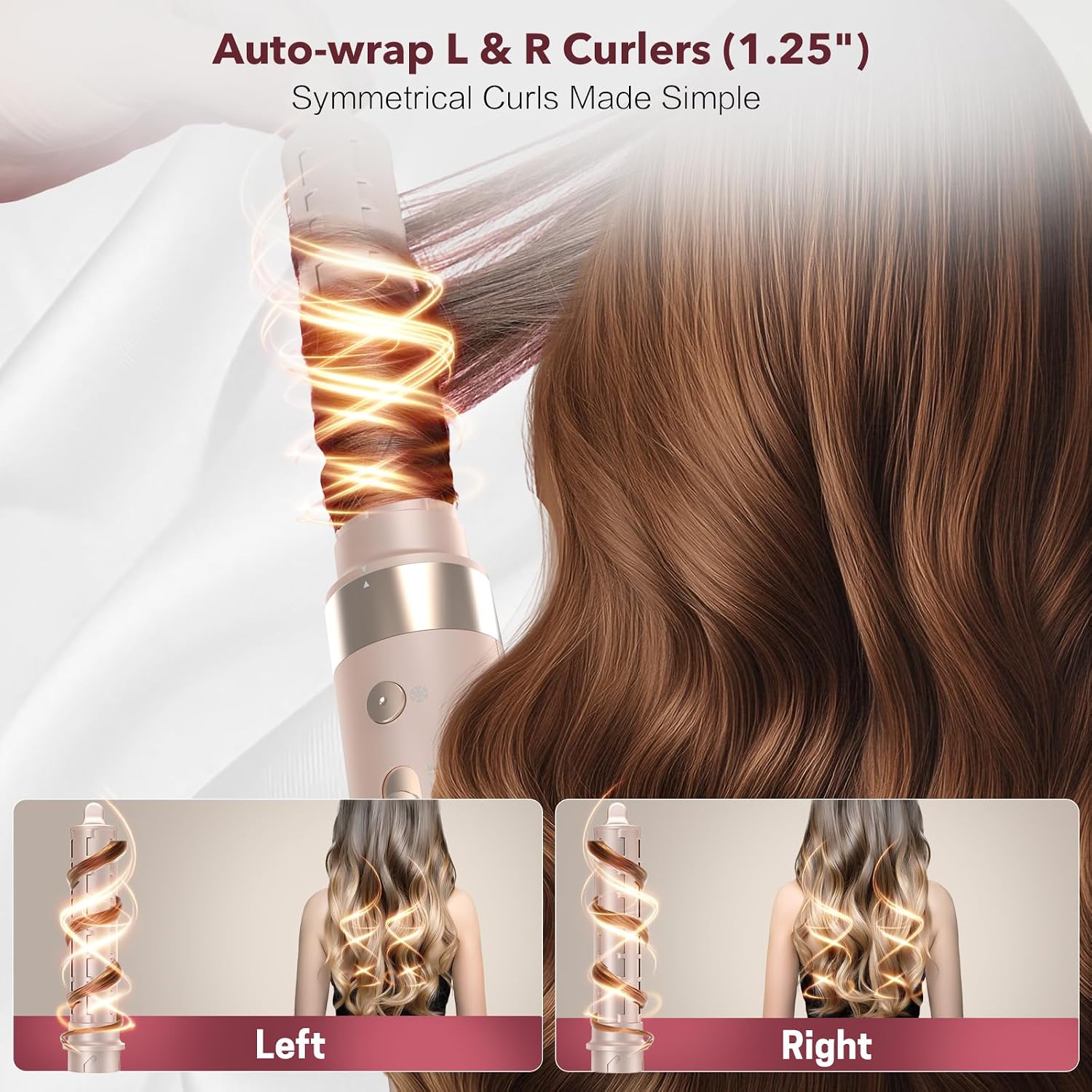 Mythsight StyleVibe 6-in-1 Air Styler with Hair Dryer & Auto-Wrap Curl L/R | Blow Dryer Brush. Thermal Brush and Straightener Brush For Fast Drying. Curls. Volumizing. Smooth Blowouts and Frizz Control
