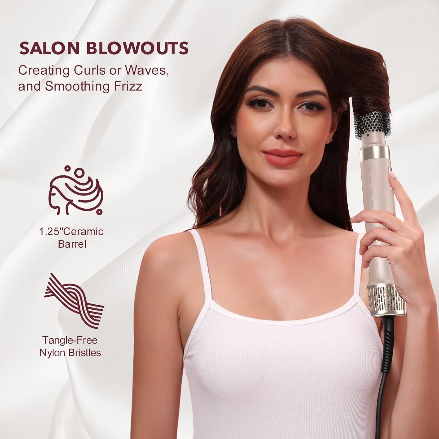 Mythsight StyleVibe 6-in-1 Air Styler with Hair Dryer & Auto-Wrap Curl L/R | Blow Dryer Brush. Thermal Brush and Straightener Brush For Fast Drying. Curls. Volumizing. Smooth Blowouts and Frizz Control