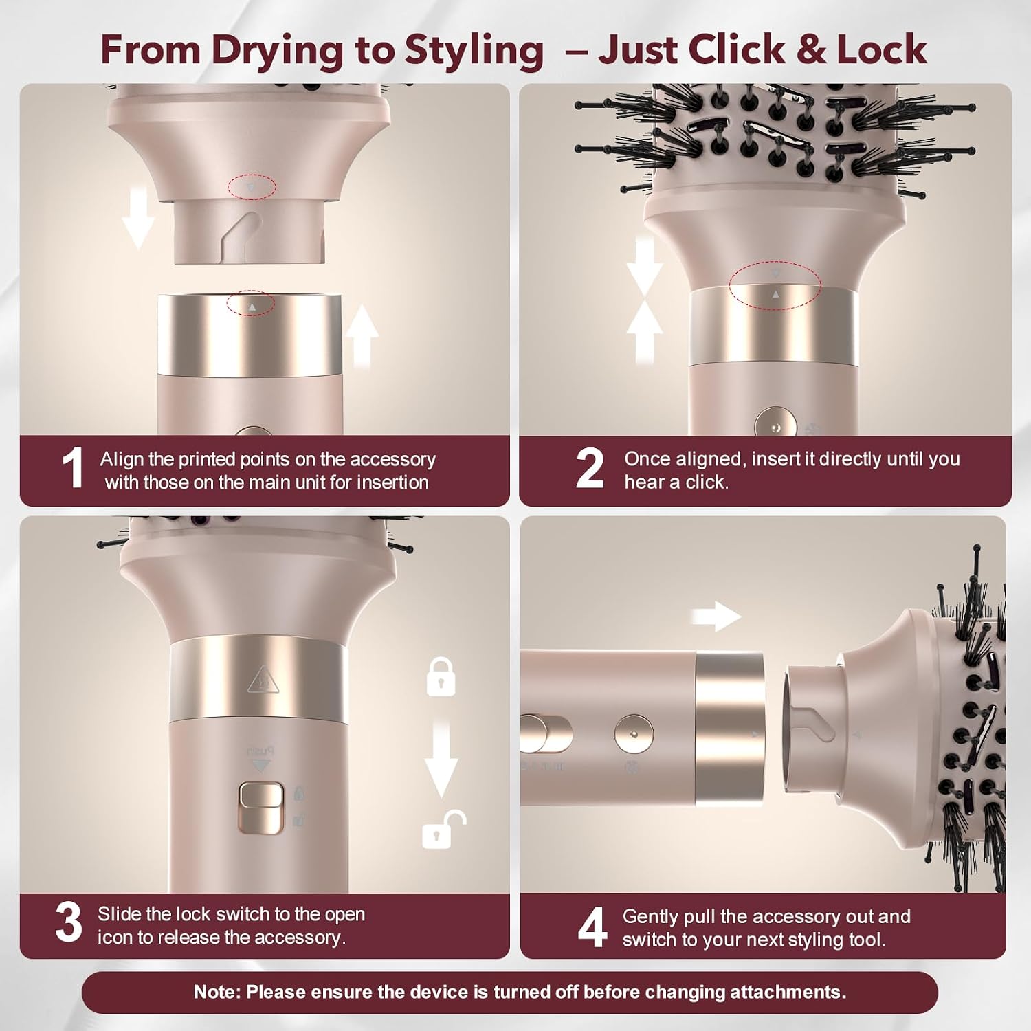 Mythsight StyleVibe 6-in-1 Air Styler with Hair Dryer & Auto-Wrap Curl L/R | Blow Dryer Brush. Thermal Brush and Straightener Brush For Fast Drying. Curls. Volumizing. Smooth Blowouts and Frizz Control