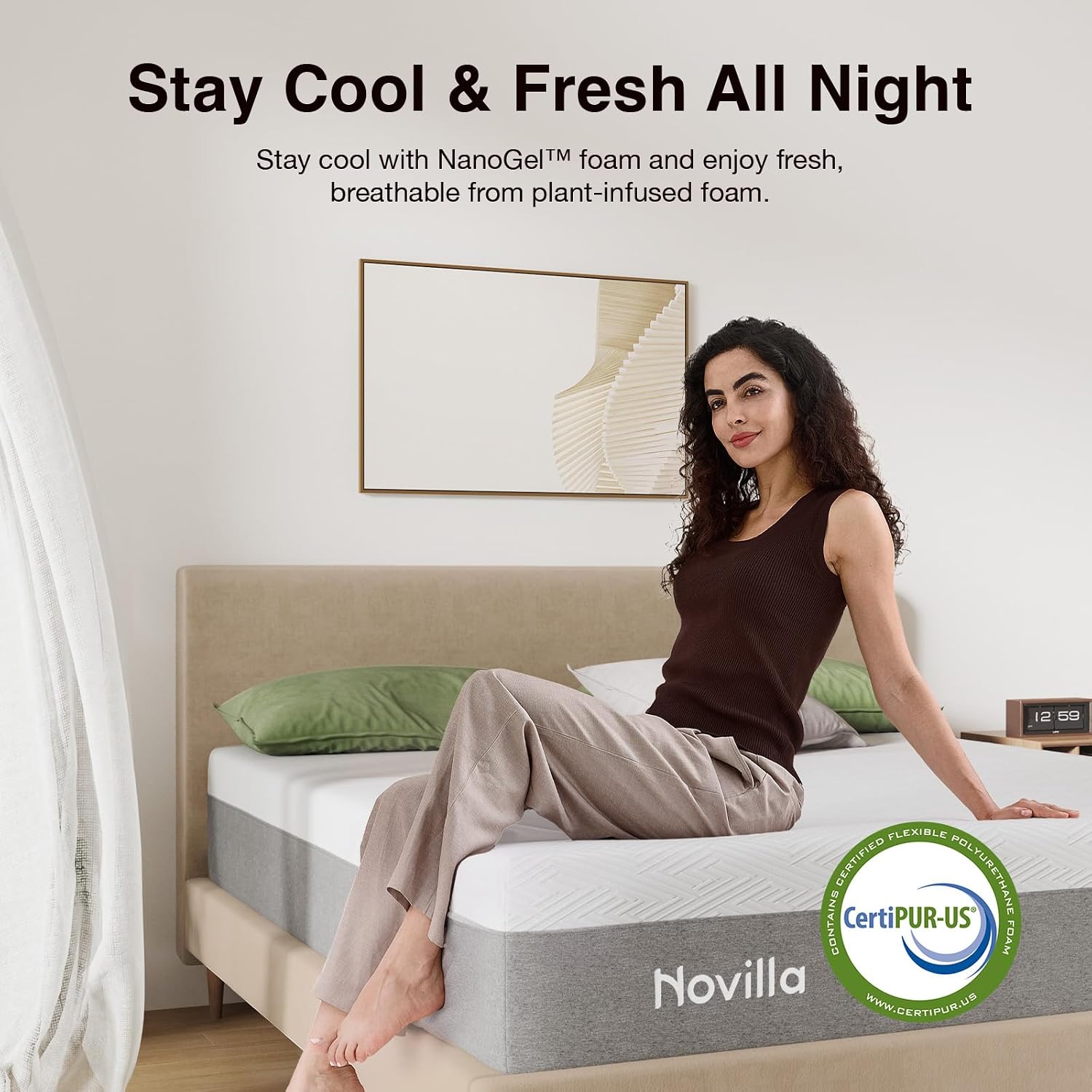 Novilla Bliss Twin Mattress. 10 Inch Gel Memory Foam Twin Mattress in a Box | Cooling Comfort & Pressure Relieving. Target Zoned Support for Back Pain Relief. Medium Plush Feel