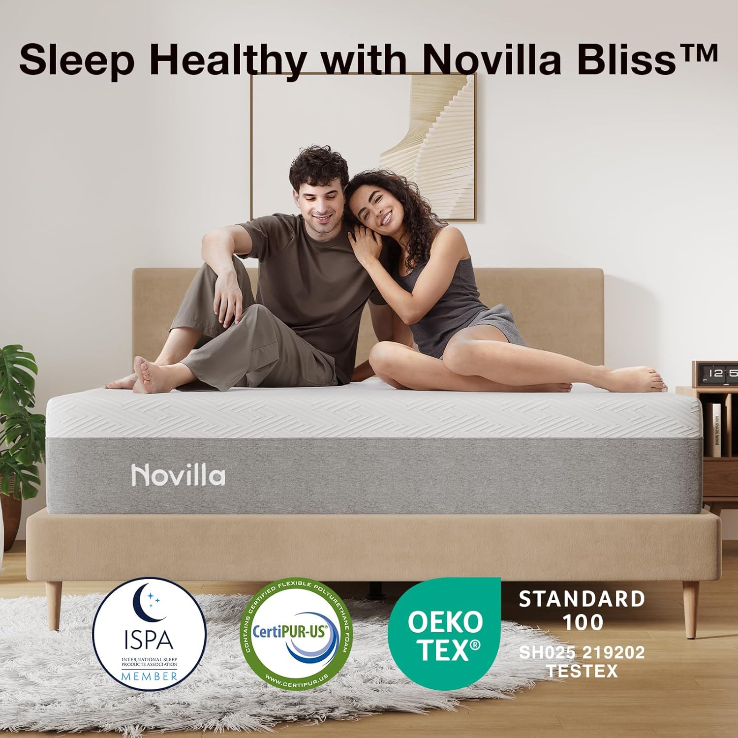 Novilla Bliss Twin Mattress. 10 Inch Gel Memory Foam Twin Mattress in a Box | Cooling Comfort & Pressure Relieving. Target Zoned Support for Back Pain Relief. Medium Plush Feel
