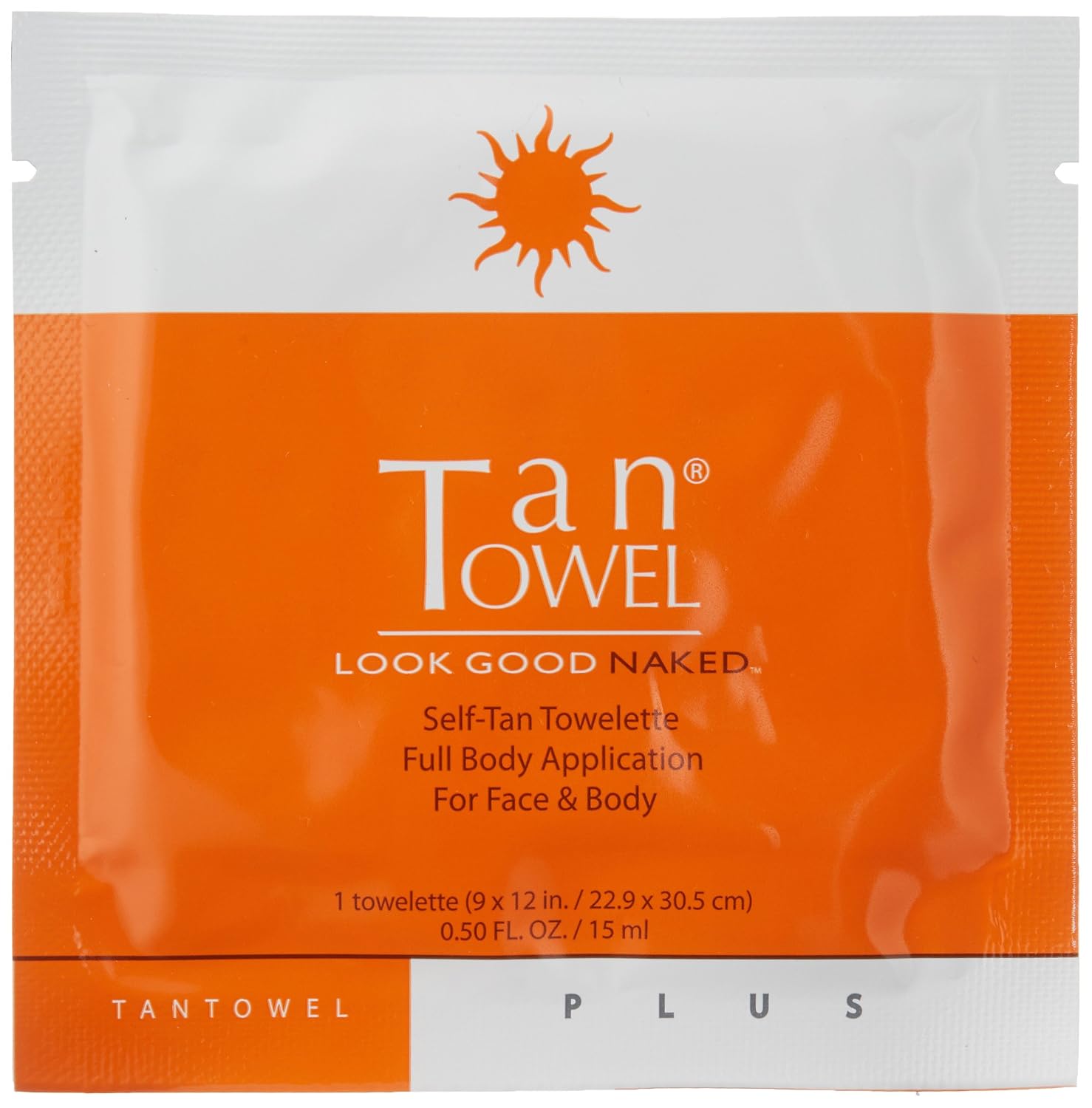 Tan Towel Full Body Plus Creme. 15 Count