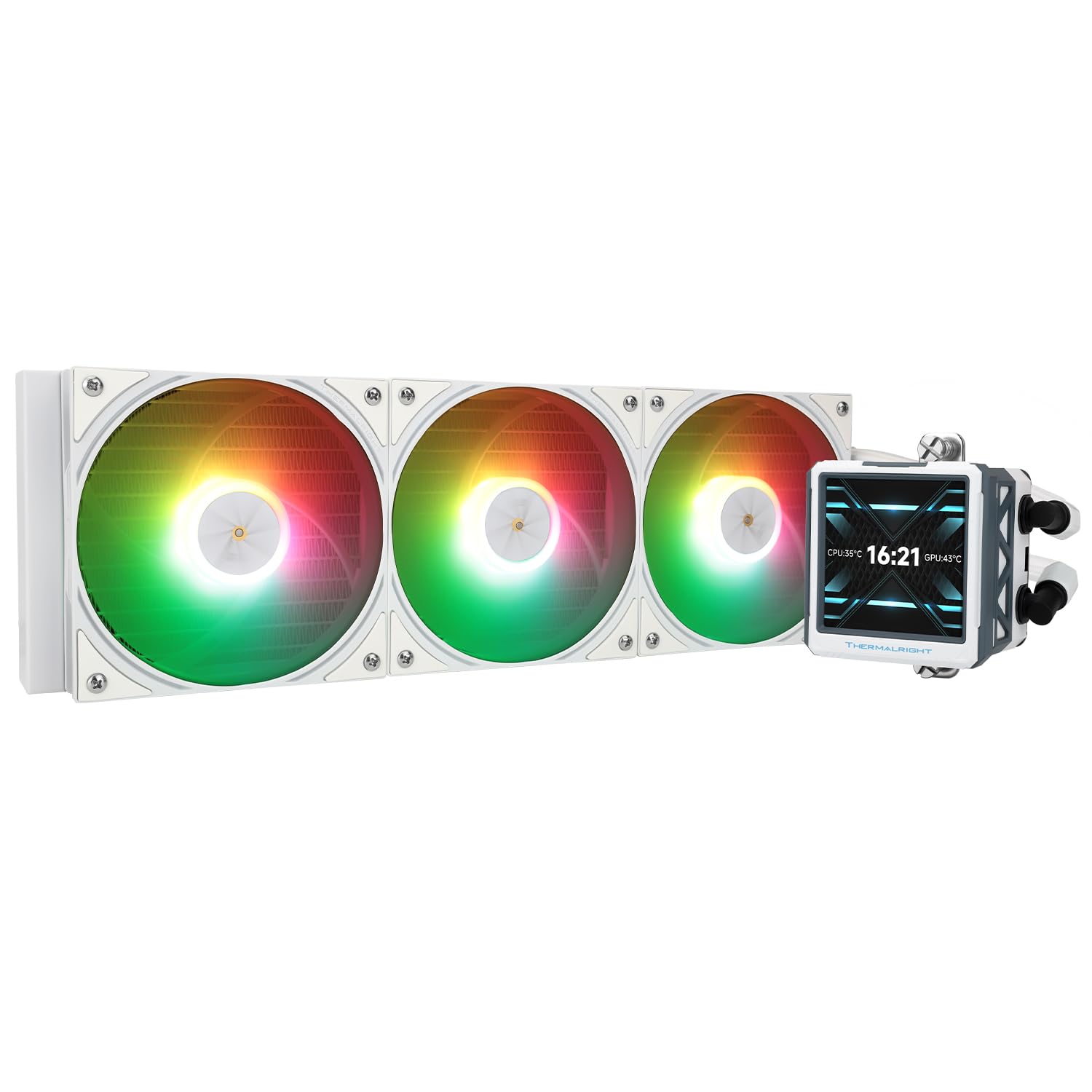 Thermalright FW360 Ultra ARGB White CPU AIO Cooler.PC 360 Specification Water Cooler System.IPS LCD Screen with 480x480 Resolution.for AM5.Intel LGA1700/1851.High Performance Pump.2.88in LCD Screen