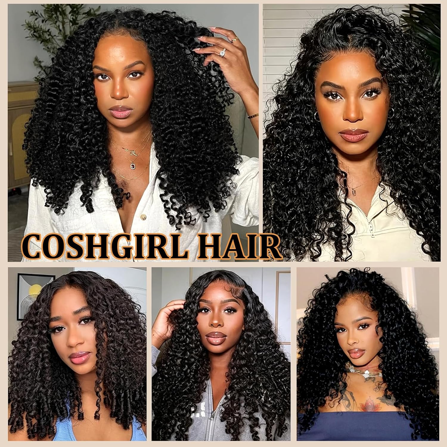 Coshgirl Burmese Curly Half Wig Human Hair for Women 180% Density 3 In 1 Seamless Flip Over Half Wigs with Spiral Curls End Beginner Friendly Wear Go Drawstring Wig No Glue No Sew Easy Install 24inch