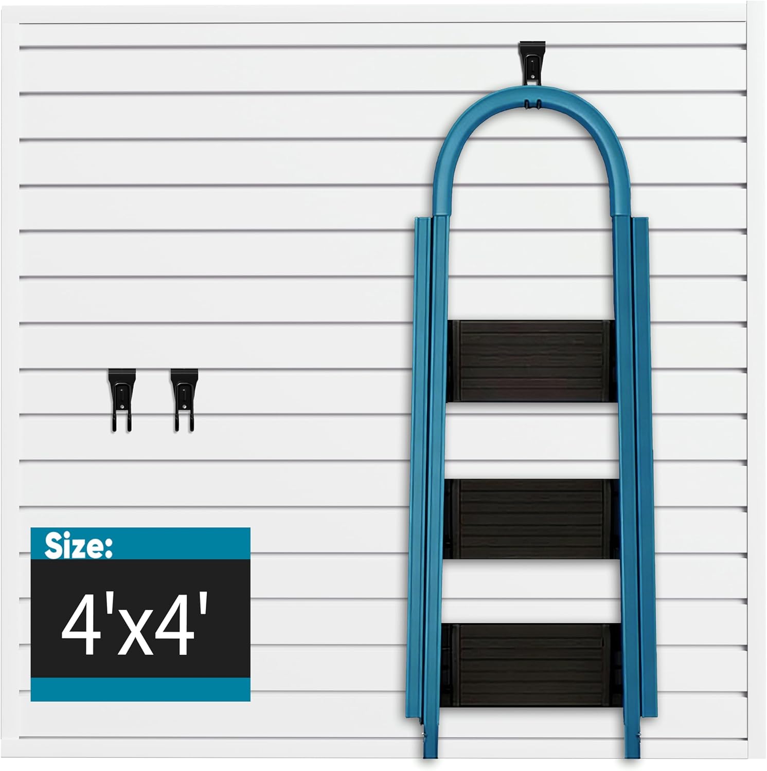 Brakki Slat Wall Paneling 4x4 Ft. Slatwall Garage Organizer Storage System | PVC Slatwall Panels. Garage Organization Product. Heavy Duty Wall Mounted. Tool Storage for Home. White