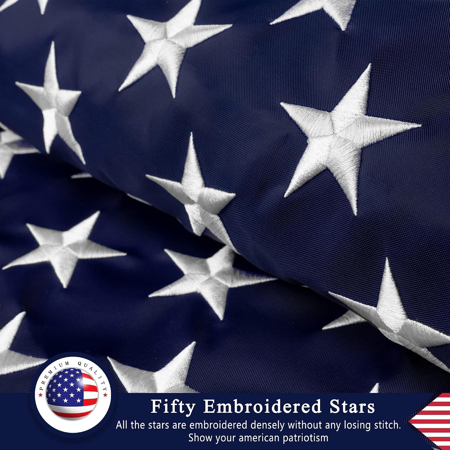 American Flag 8x12 Ft for Outside. Heavy Duty US Flag for High Wind Outdoor | Heavy Duty Nylon. Fade Resistant and Waterproof USA Flag with Embroidered Stars. Sewn Stripes. Brass Grommets