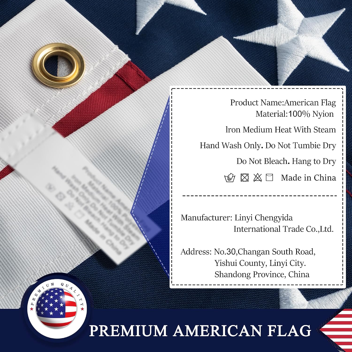 American Flag 8x12 Ft for Outside. Heavy Duty US Flag for High Wind Outdoor | Heavy Duty Nylon. Fade Resistant and Waterproof USA Flag with Embroidered Stars. Sewn Stripes. Brass Grommets