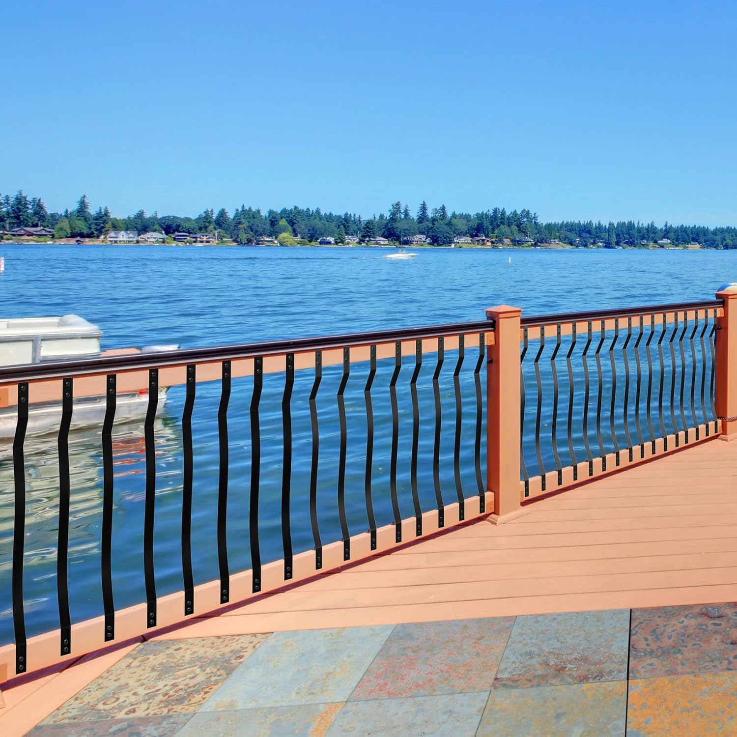Akenow Metal Deck Balusters 51 Pack. 32.25 x 1 Deck Spindles with Screws. Heavy Duty Wave Arc Baluster. Porch Railing Kit for Outdoor Stair Deck Porch - Amazon.com