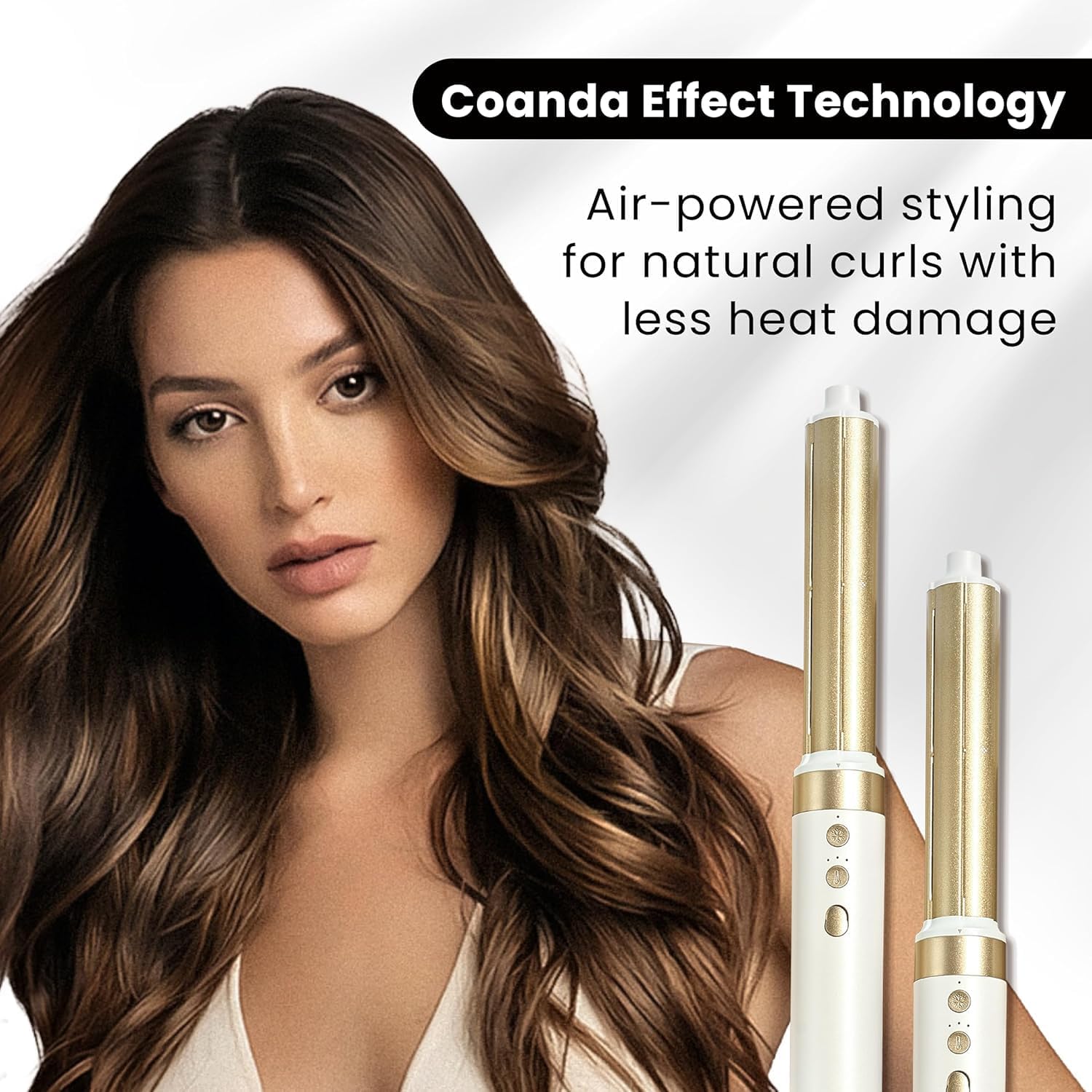 GLAMUP 6-in-1 Extra Long Wrap AirCurler. Hot Air Styler. Fast Drying | 110k RPM High-Speed Motor & Negative Ions. Frizz-Free. No Heat Damage. Volumizer & Straightener for All Types. Travel Pouch