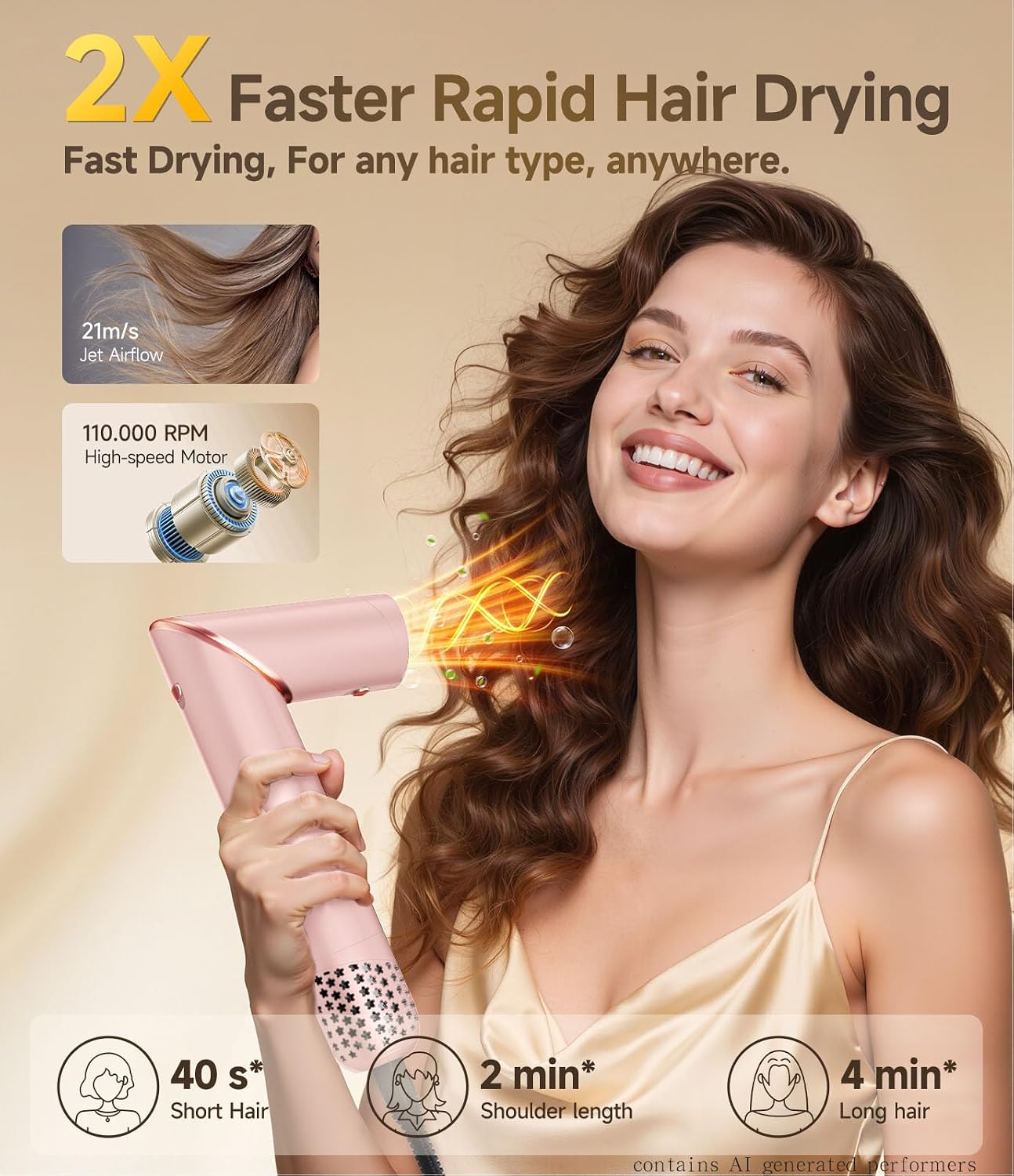 Dryhsip 8 in 1 Hair Styler & Wrap Air Curler. High-Speed Hair Tools | Professional Negative Ionic Hair Brush for Curling/Fast Drying/Volumizing/Straightening Styling (Pink)