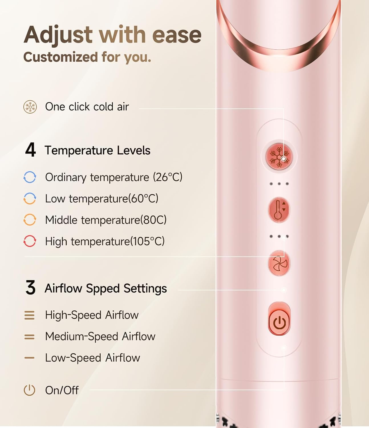 Dryhsip 8 in 1 Hair Styler & Wrap Air Curler. High-Speed Hair Tools | Professional Negative Ionic Hair Brush for Curling/Fast Drying/Volumizing/Straightening Styling (Pink)