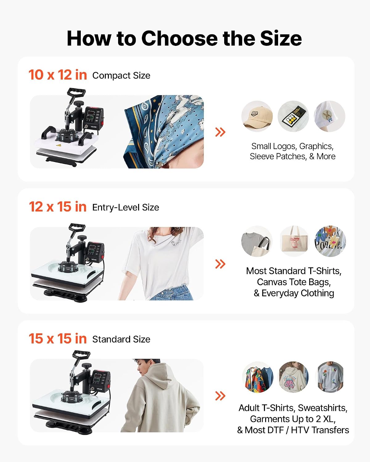 VEVOR Heat Press Machine 12 x 15 in Sublimation Press Machine Swing Away. Heat Up Fast and Even. Digital Precise Time and Temperature Control. for T-Shirts. Canvas Tote Bags. Pillowcases. Socks