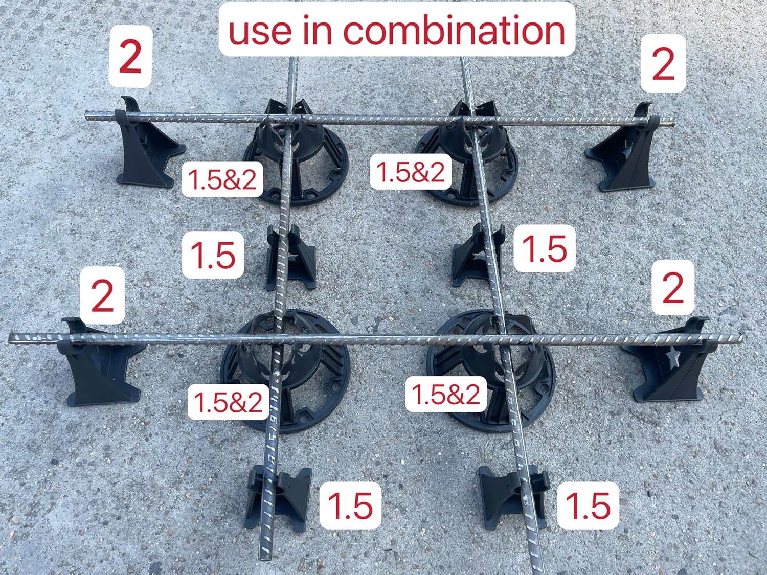 1.5 & 2 Rebar Support Chairs Elevates Concrete Chair for Rebar #3#4#5 and Steel Wire Mesh High Quality and Durable (500. 1.5 inch) - Amazon.com