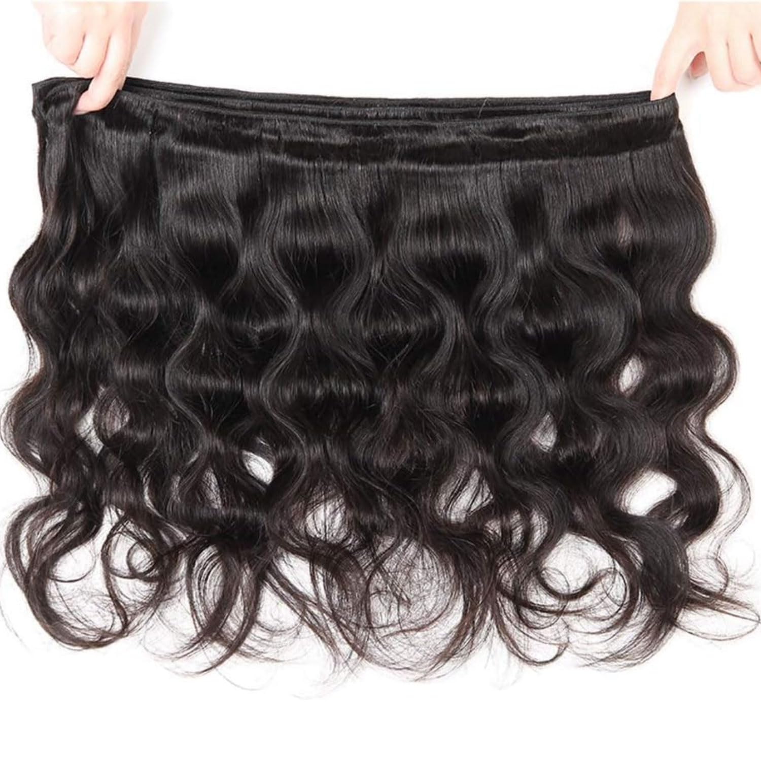 Body Wave Bundles Human Hair 12A Human Hair Bundles Unprocessed Brazilian Virgin Hair 3 Bundle Weave Extensions Human Hair Natural Black Color Bundles 24 26 28 Inch