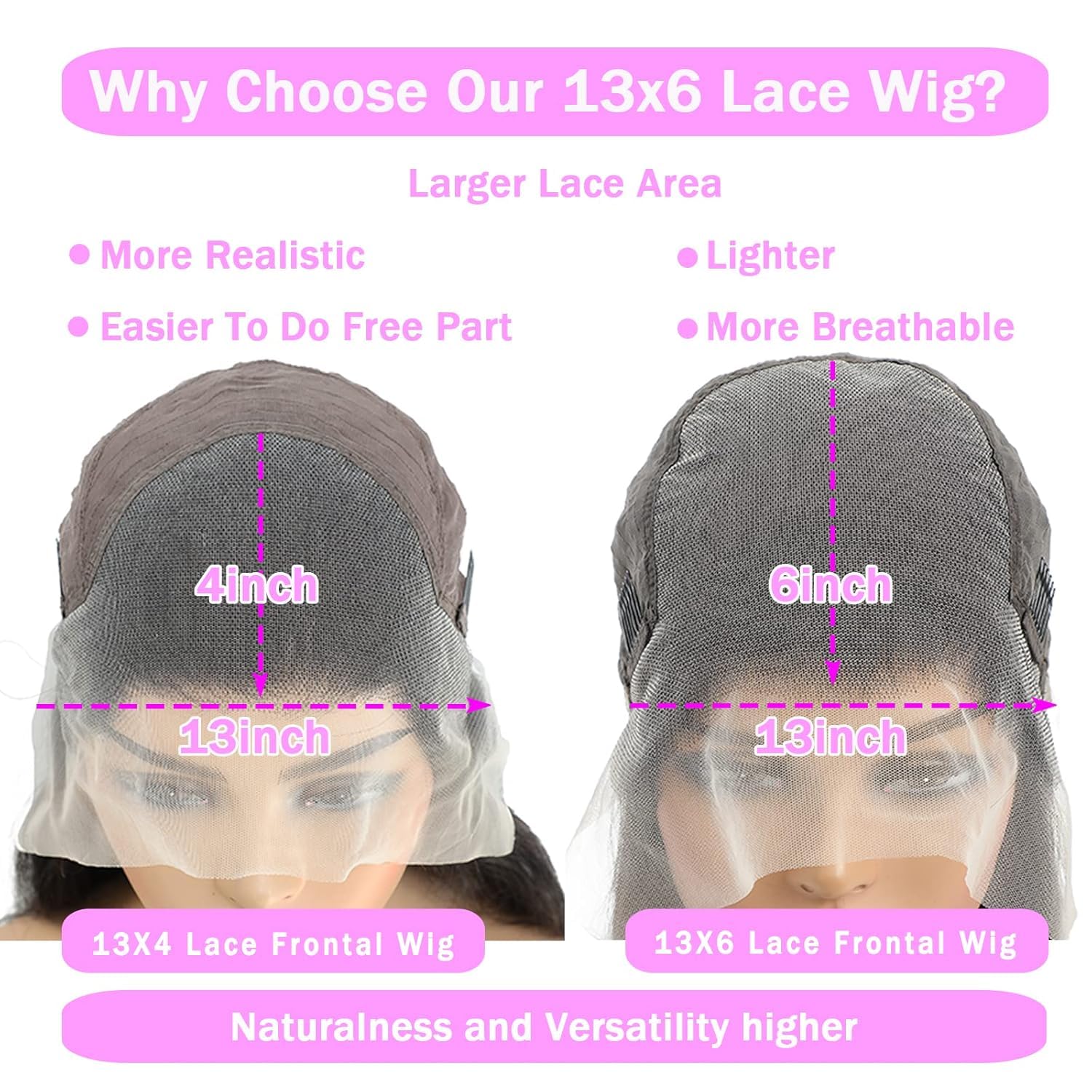 TTSMINS 13x6 Lace Front Wigs Human Hair 180 Density 32 Inch Straight Wig | HD Transparent Lace.Pre-plucked Hairline.Middle or Side Parts with An Adjustable Cap.For Daily Wear.Work and Special Events