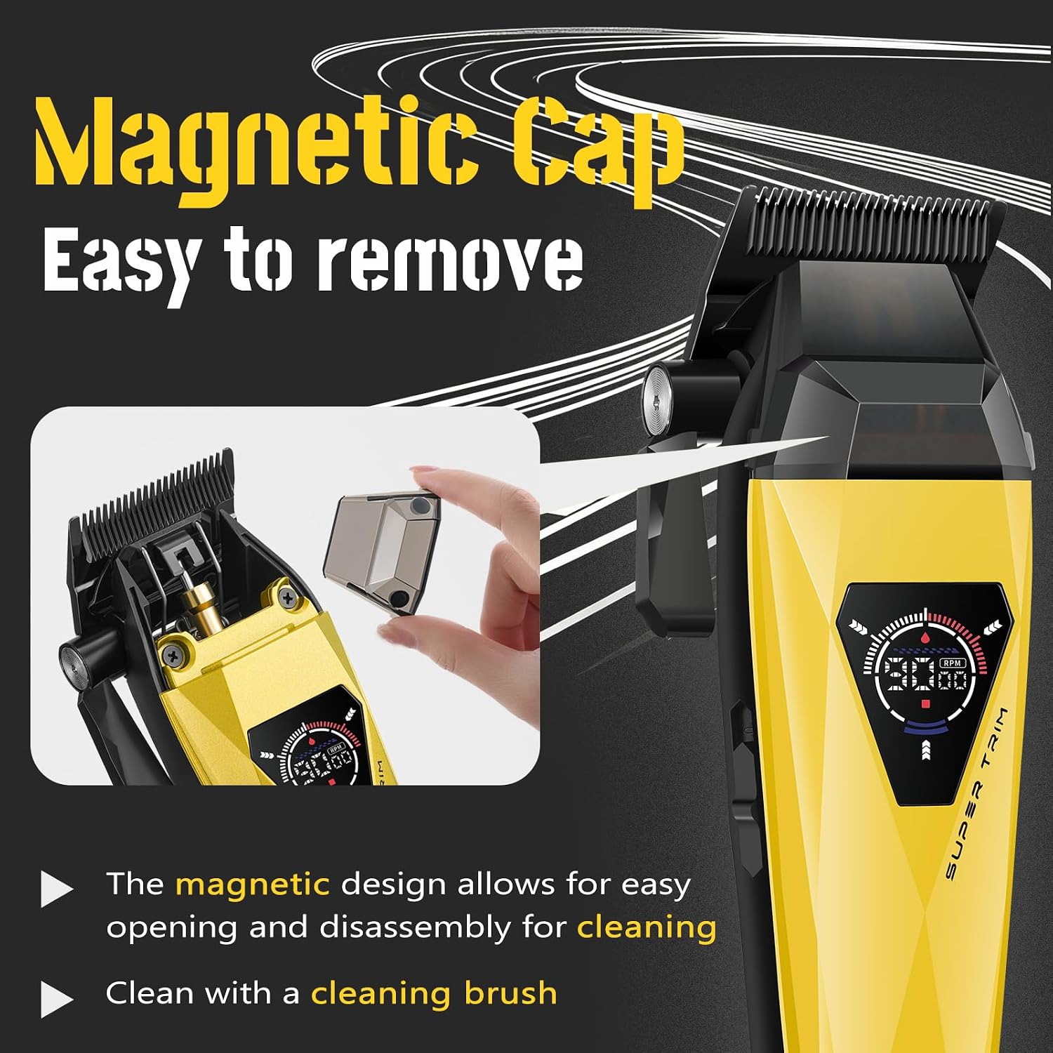 VGR 877S3 3-in-1 Barber Kit with Clipper Trimmer Foil Shaver. Gold | 9000/8000 RPM. 150/180/90min Runtime. DLC/Ceramic Blades. Titanium Foils. Charging Base. LED Display. All-in-One Grooming Set