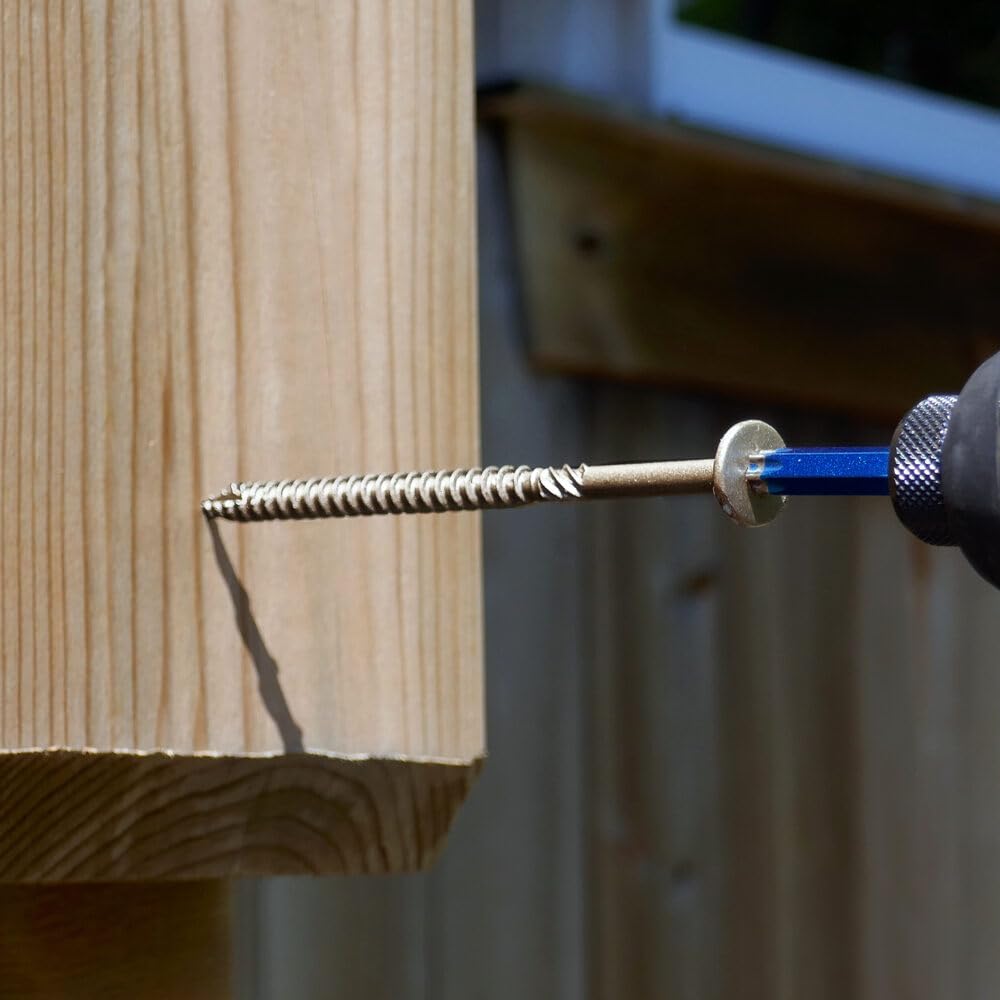 PWR Drive CST Series (50 Pack) 3/8 inch x 12 inch Structural Wood Screws for Outdoor Decks and General Construction. Rustproof Finish. T-40 Star Bit Included. FTC17GO3812L
