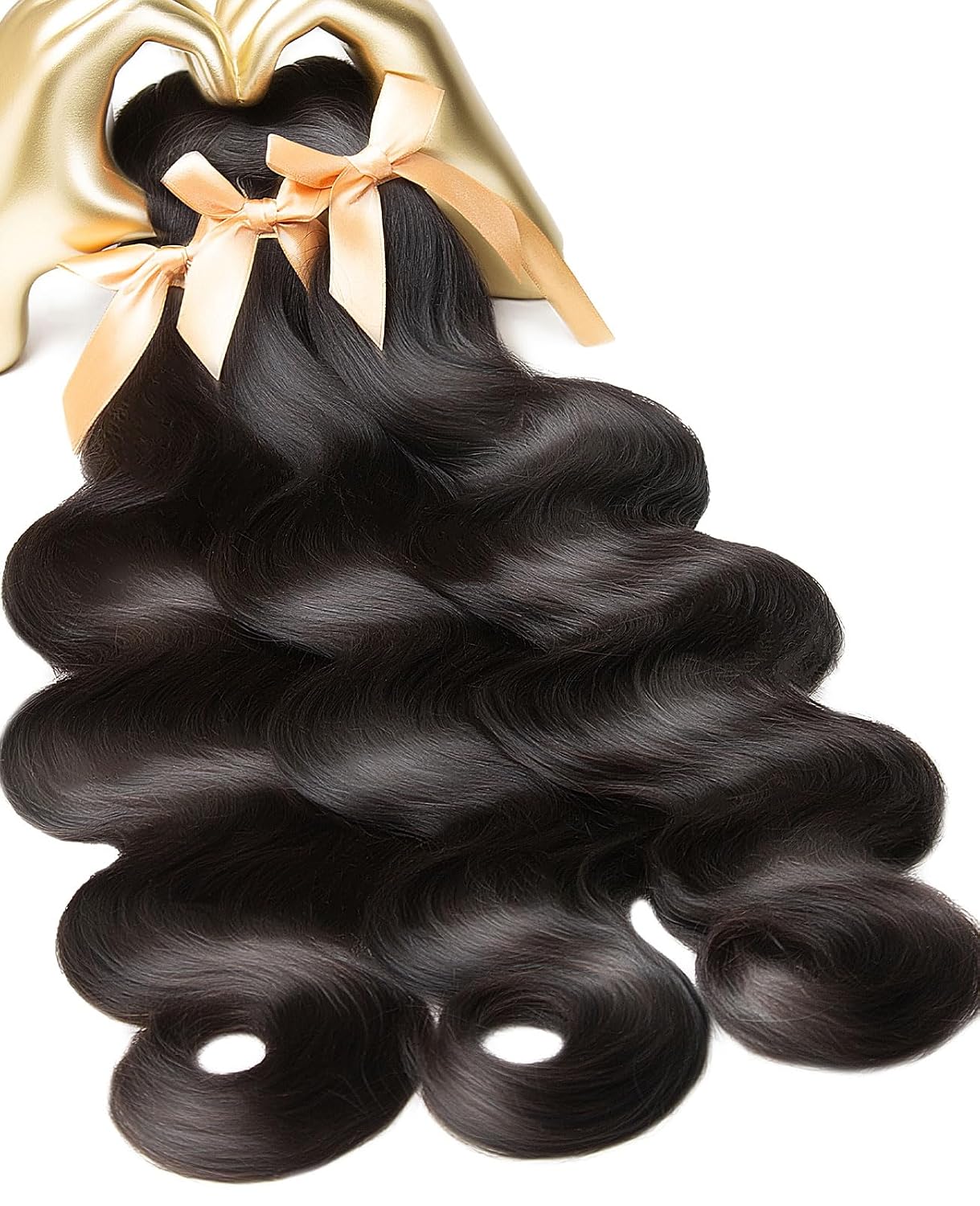 MLIP Body Wave Bundles Human Hair. 100% Raw Indian Hair. Full & Thick | Low Tangle. Low Shedding. Silky Soft After Multiple Washes. Lasts 3X Longer. Natural Color. 3 Bundles 18 20 22 Inch