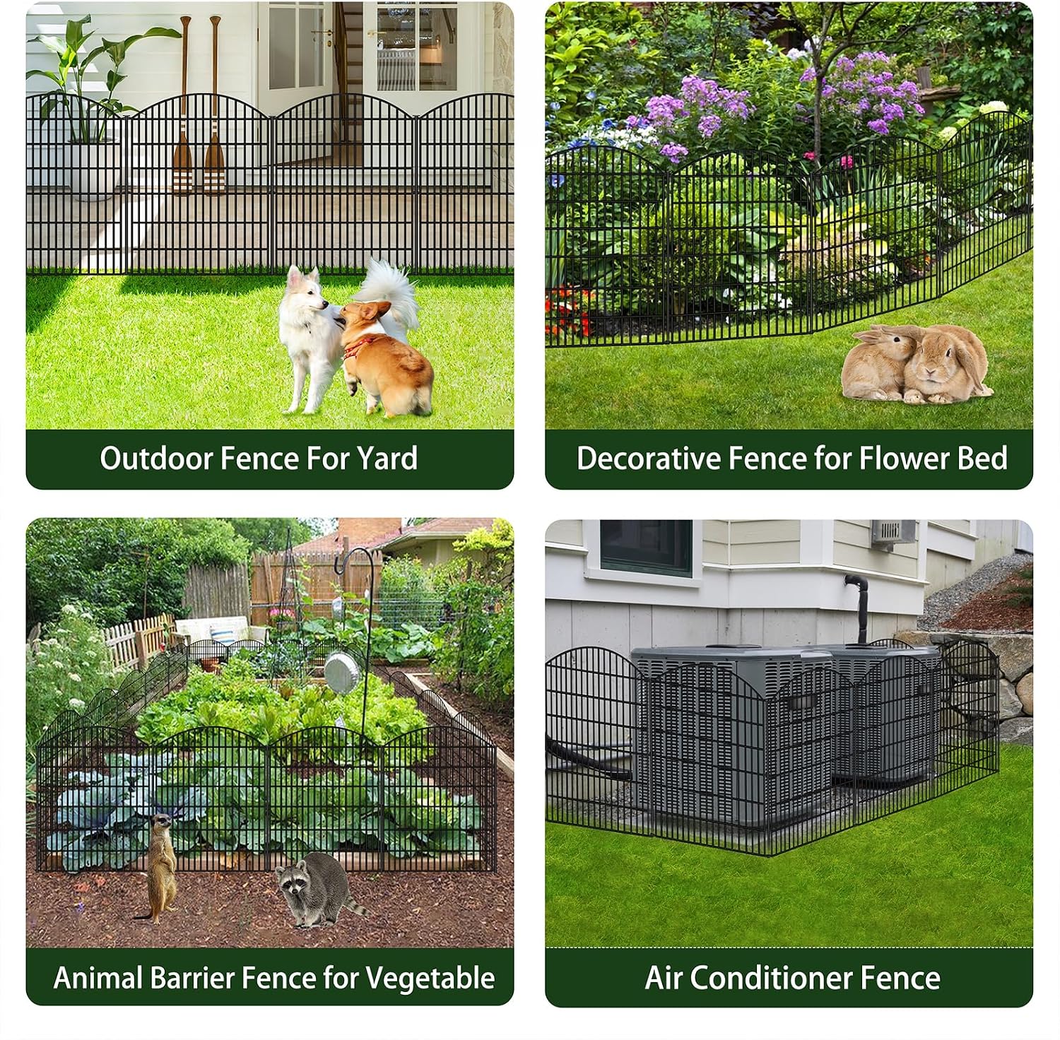 ULIOK 15 Panels Decorative Garden Fence. 32 in(H) X 37.9ft(L) No Dig Fence Panels Animal Barrier for Patio. Animal Ground Stakes Fencing for Garden. Rabbit Dog Temporary Fence for Outdoor Yard