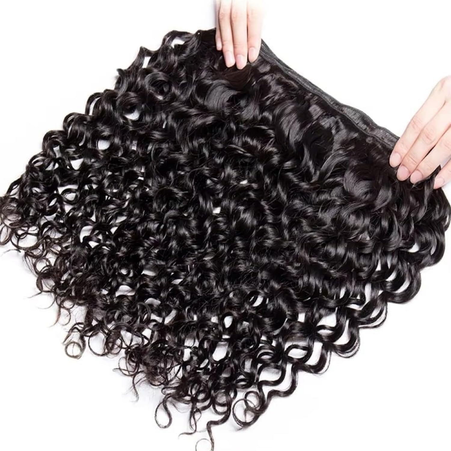 Water Wave Human Hair Bundles 20 20 22 22 Inch 4 Bundles Deep Curly Human Hair Double Weft Wet and Wavy Hair Extensions Natural Color