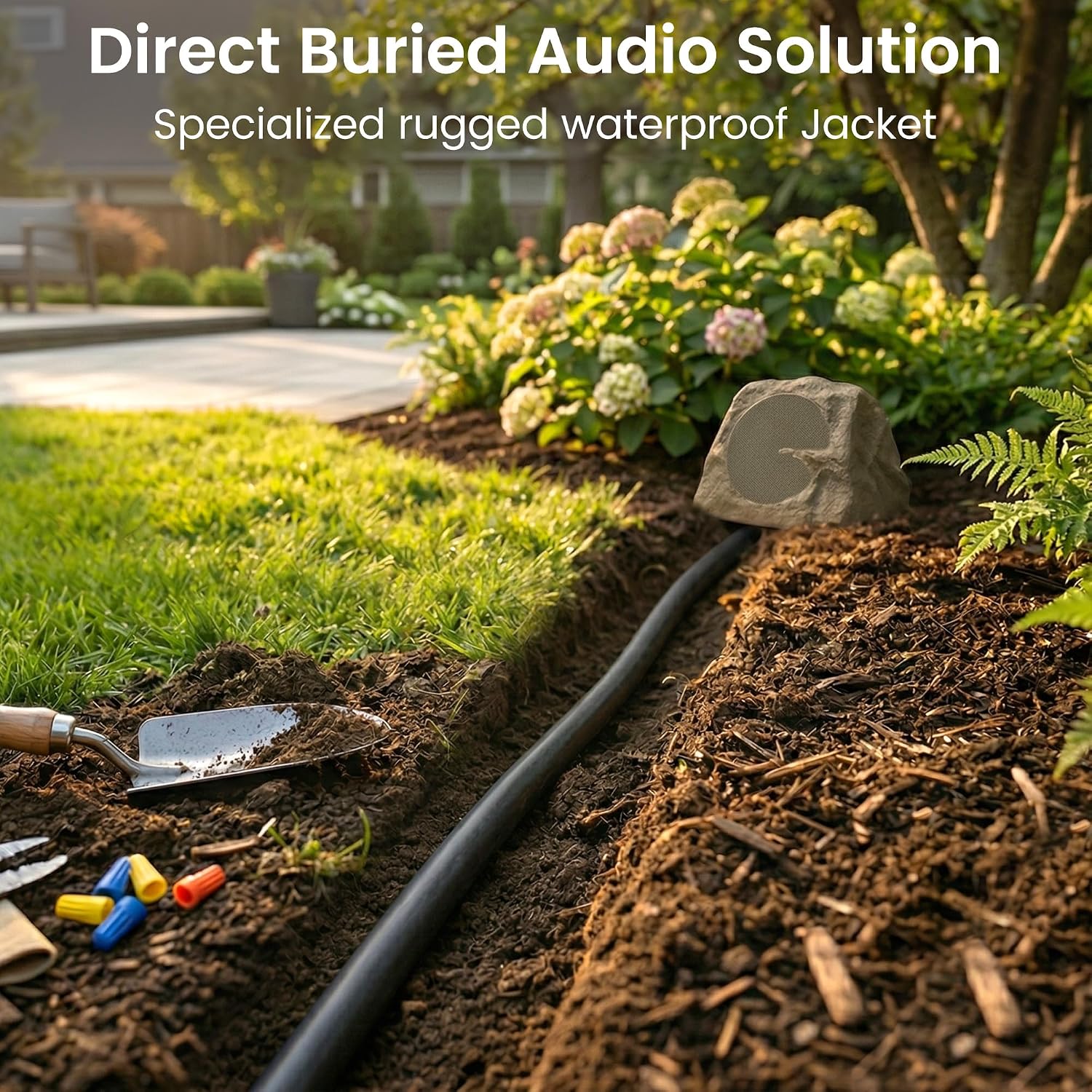GEARit 16 AWG Outdoor Speaker Wire 500 FT.16/2 OFC Cable for Patio &Garden | UL CL3 Rated Speaker Cable for Direct Burial In-Wall Installation. Backyard Speakers. Outdoor Audio(Black.2-Conductors)