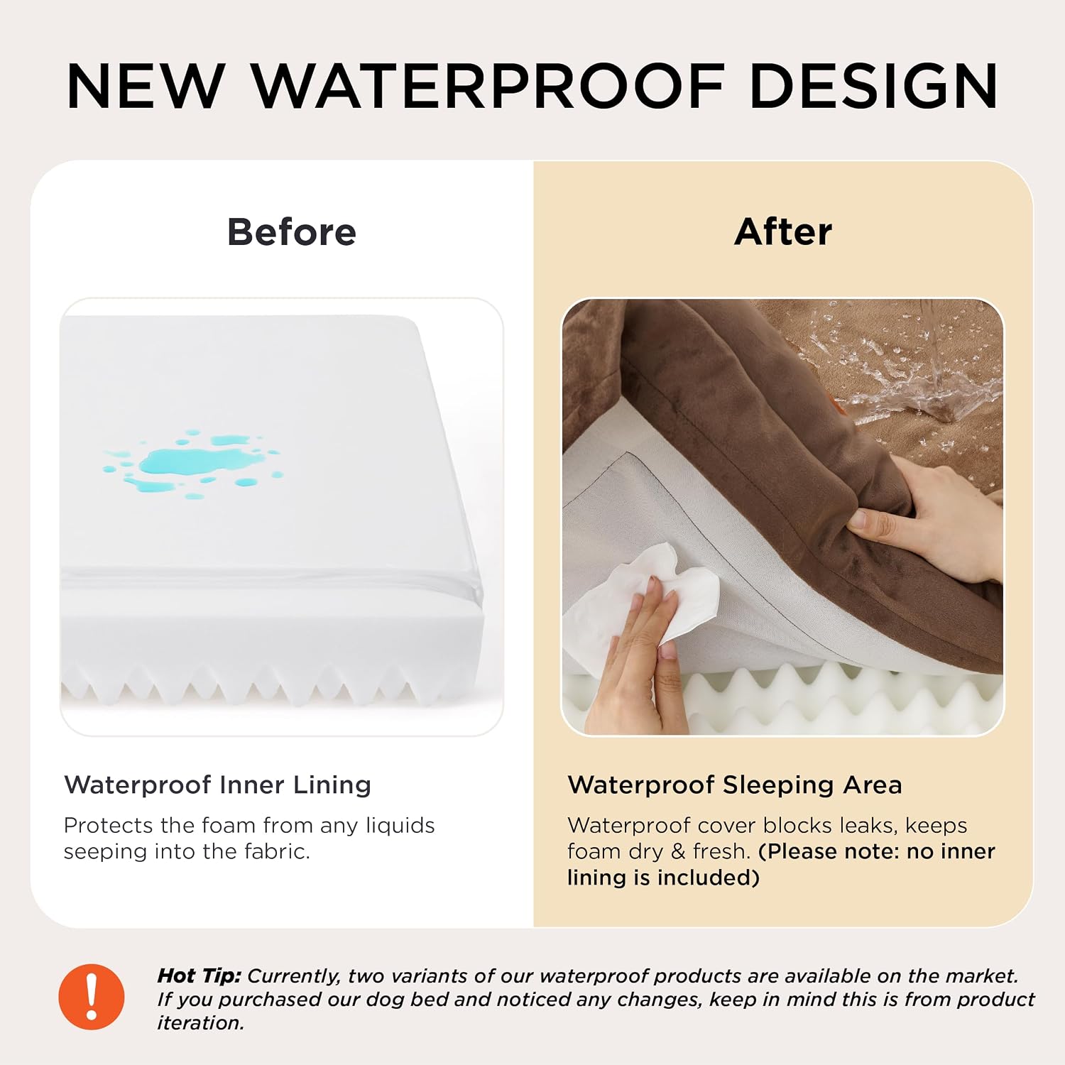 Bedsure Orthopedic Dog Beds for Small Dogs - Washable Small Dog Cat Bed Waterproof. Comfort Pet Couch Sofa with Washable Removable Cover. Pets Bed with Nonskid Bottom. Brown. 24 | 24 Classic Comfy Puppy Couch Sofa Waterproof. Cozy Bolster Sides. Nonslip Bottom. Pet bed for Cats.Senior Dogs. Brown