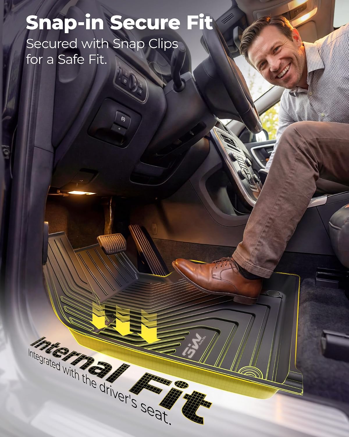 3W Floor Mats for Volvo XC60 2018-2025 2026 (Not for Hybrid or Phev) | Durable. Custom Fit. Safety Comes First. All Weather. Black. Heavy Duty Mats. Non-Slip. Easy To Clean. TPE. Easy Clean