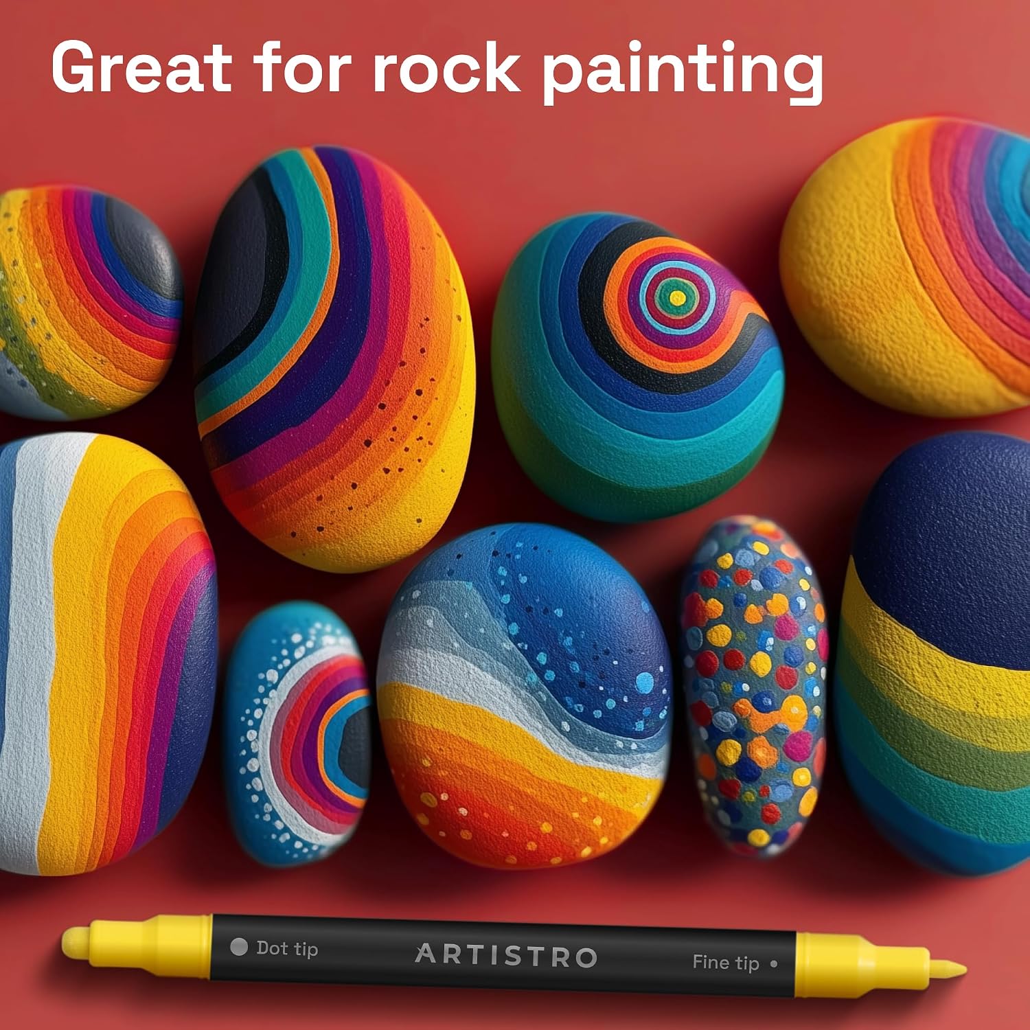 ARTISTRO Precision Dual-Tip Acrylic Paint Marker Pens - Set of 240 | For Fabric. Rock. Glass. Wood. & Coloring Books. Arts & Crafts Gift. Classroom Must Haves & School Supplies (Dot & Fine Tips)