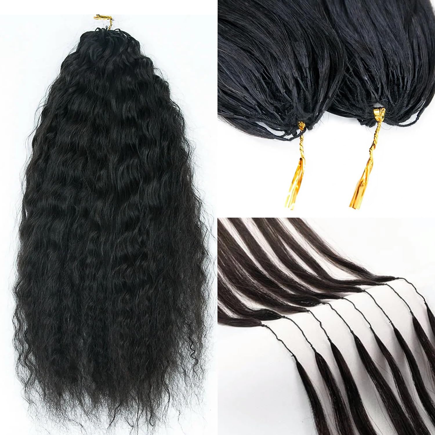 Wet and Wavy Feather Crochet Human Hair braids Miracle Knots Reusable 20 | 100% Human Hair Super Wave Knotless Pre-Separated Feather Crochet Hair Extensions Water Wave Feather Human Hair Extension