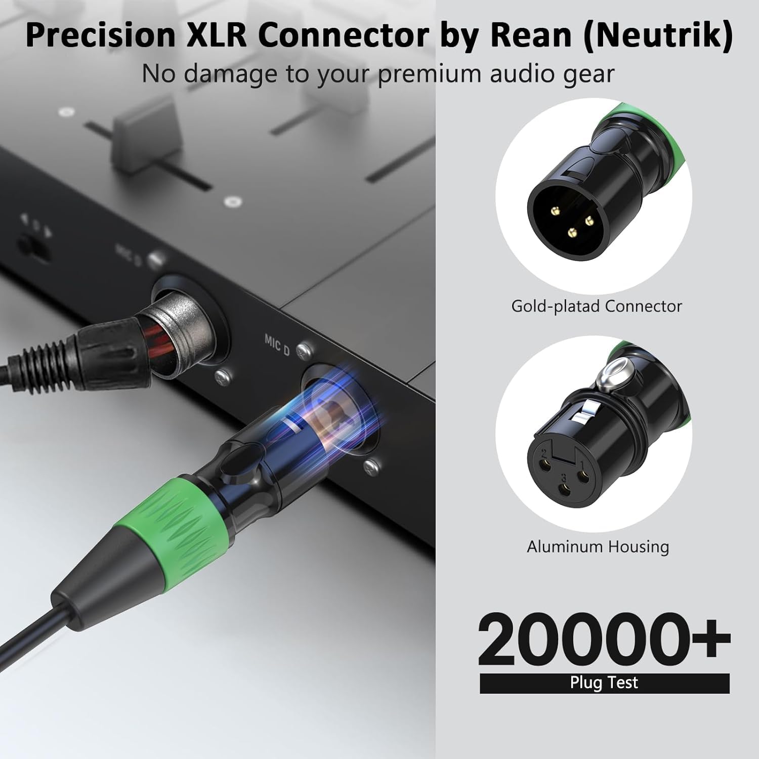 Baroflone XLR Cables 100ft 4 Packs. Microphone Cable Male to Female 3-Pins | Balanced XLR Speaker Cable Gold-Plated Pins. Mic Cable for Speaker System. Color Coded Connectors